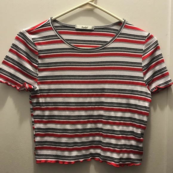 striped cropped shirt - Picture 1 of 2